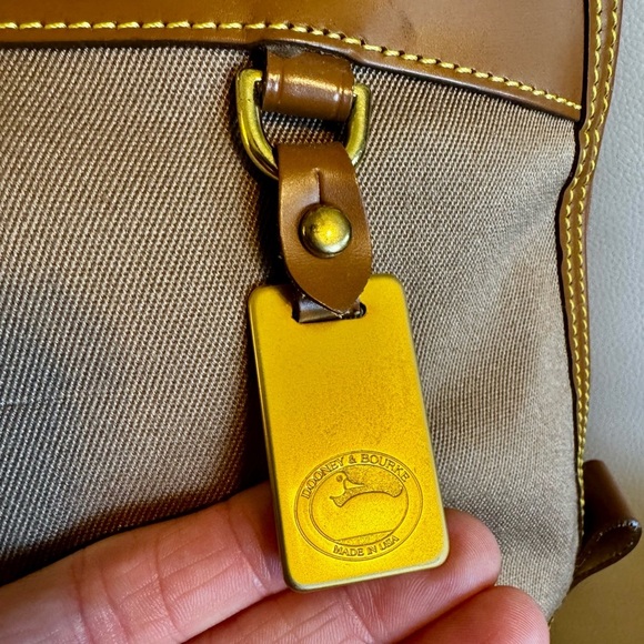 Brown and Tan Canvas and Leather Dooney & Bourke Handbag - Picture 2 of 9